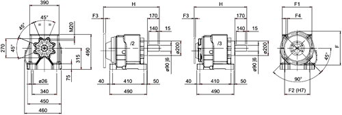 Чертеж 8.1 Мотор-редукторы MNHL 90