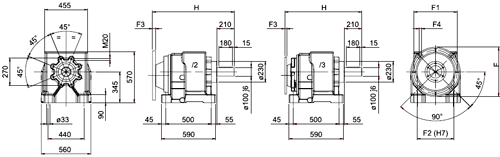 Чертеж 9.1 Мотор-редукторы MNHL 100